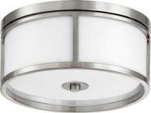 Quorum 3200-15-65 - Three Light Nickel Bowl Flush Mount