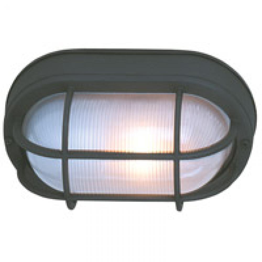 Oval Bulkhead 1 Light Large Flush/Wall Mount in Textured Black