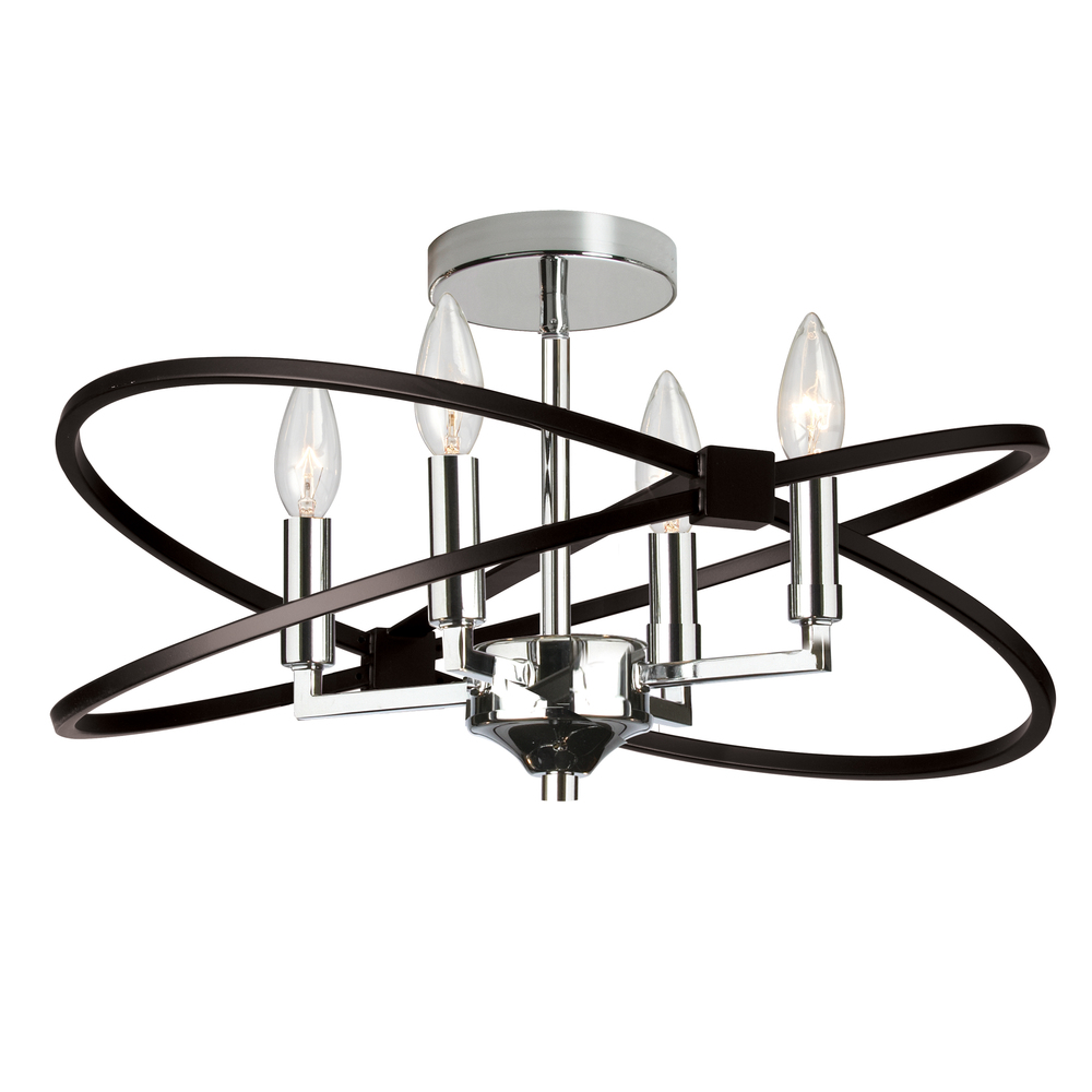 4LT Incandescent Semi Flush, PC and MB