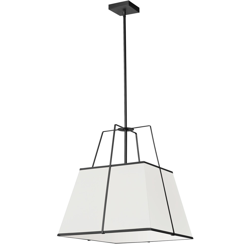 1LT  Pendant BK, WH Shade w/790Diff