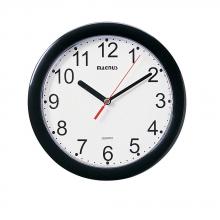  24003-BK - Round Wall Clock, Black, Plastic Face