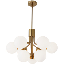 Dainolite AMA-249C-AGB - 9LT Chandelier, AGB Finish w/ Opal Glass