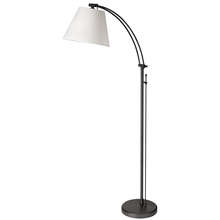  DM2578-F-MB - 1 Light Incandescent Adjustable Floor Lamp, Matte Black with White Shade