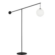  HOL-1061F-MB - 1 Light Incandescent Floor Lamp Matte Black with Opal Glass