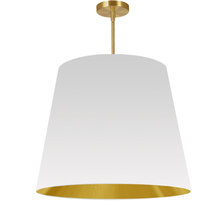 Dainolite ODR-L-692 - 1LT Oversized Drum Pendant Large, WH/GLD Shade