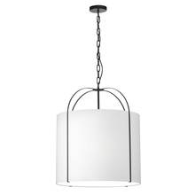 Dainolite QCY-221P-BK-WH - 3LT Incandescent Pendant, BK w/ BK Shade