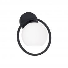 Capital Canada 657411MB-559 - 1-Light Circle Sconce in Matte Black with Soft White Glass