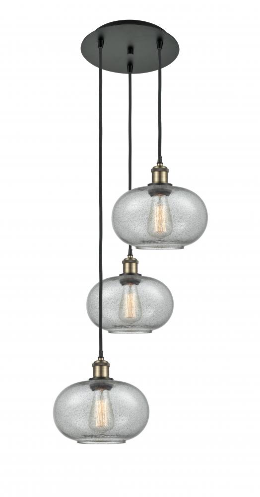 Gorham - 3 Light - 16 inch - Black Antique Brass - Cord Hung - Multi Pendant