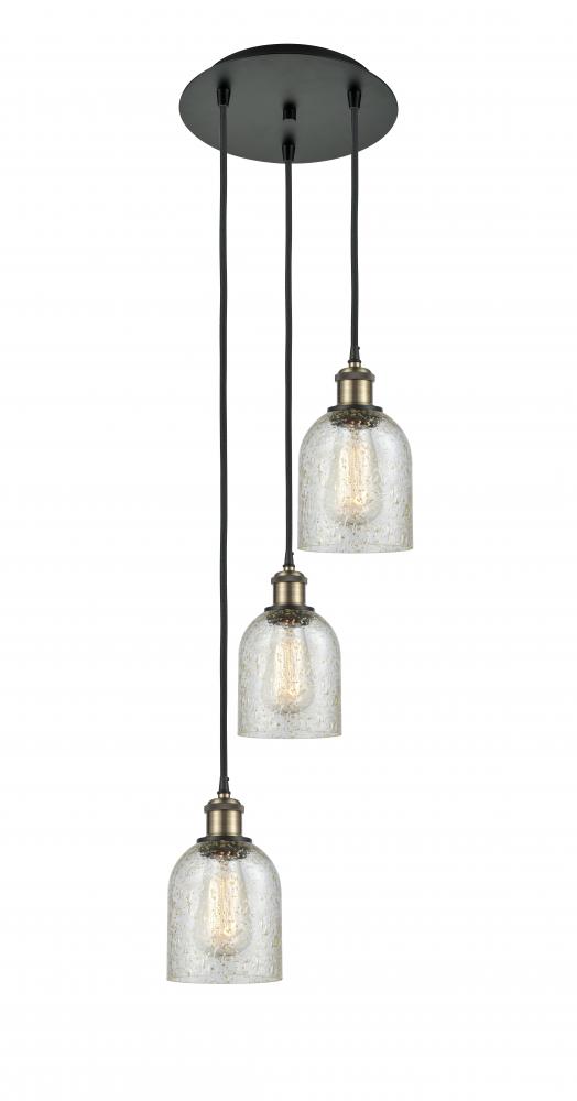 Caledonia - 3 Light - 12 inch - Black Antique Brass - Cord Hung - Multi Pendant