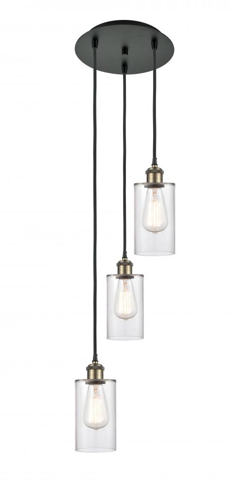 Clymer - 3 Light - 10 inch - Black Antique Brass - Cord Hung - Multi Pendant