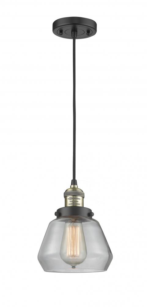 Fulton - 1 Light - 7 inch - Black Antique Brass - Cord hung - Mini Pendant