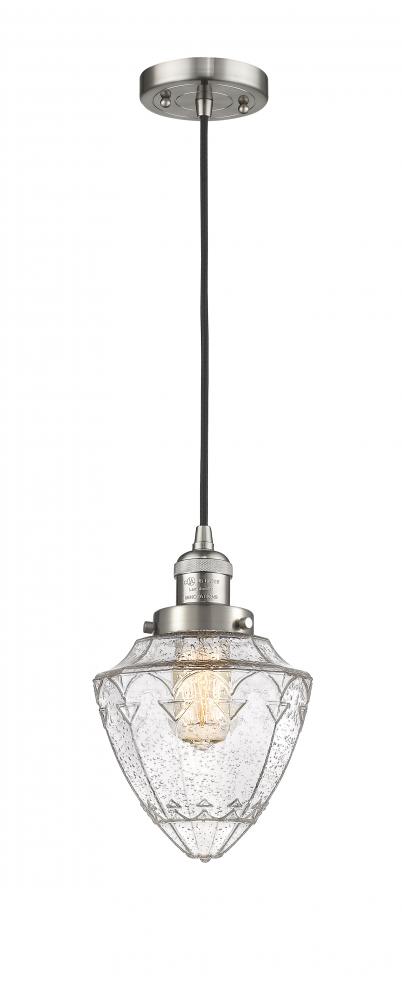 Bullet - 1 Light - 7 inch - Brushed Satin Nickel - Cord hung - Mini Pendant