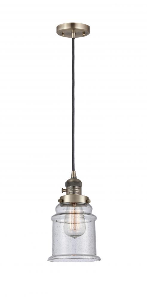 Canton - 1 Light - 6 inch - Antique Brass - Cord hung - Mini Pendant