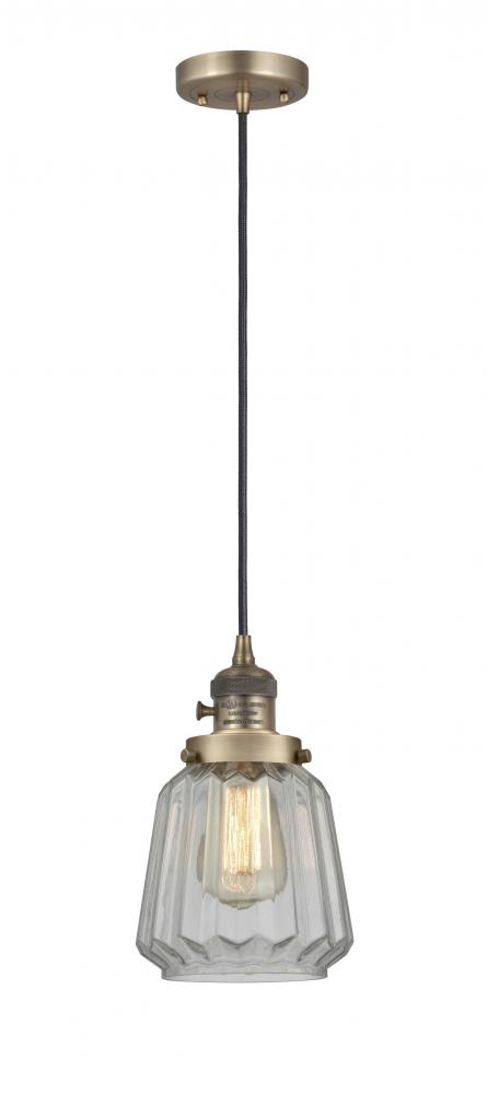 Chatham - 1 Light - 7 inch - Brushed Brass - Cord hung - Mini Pendant