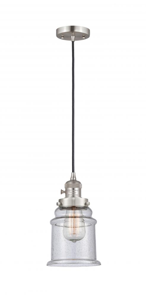 Canton - 1 Light - 6 inch - Brushed Satin Nickel - Cord hung - Mini Pendant