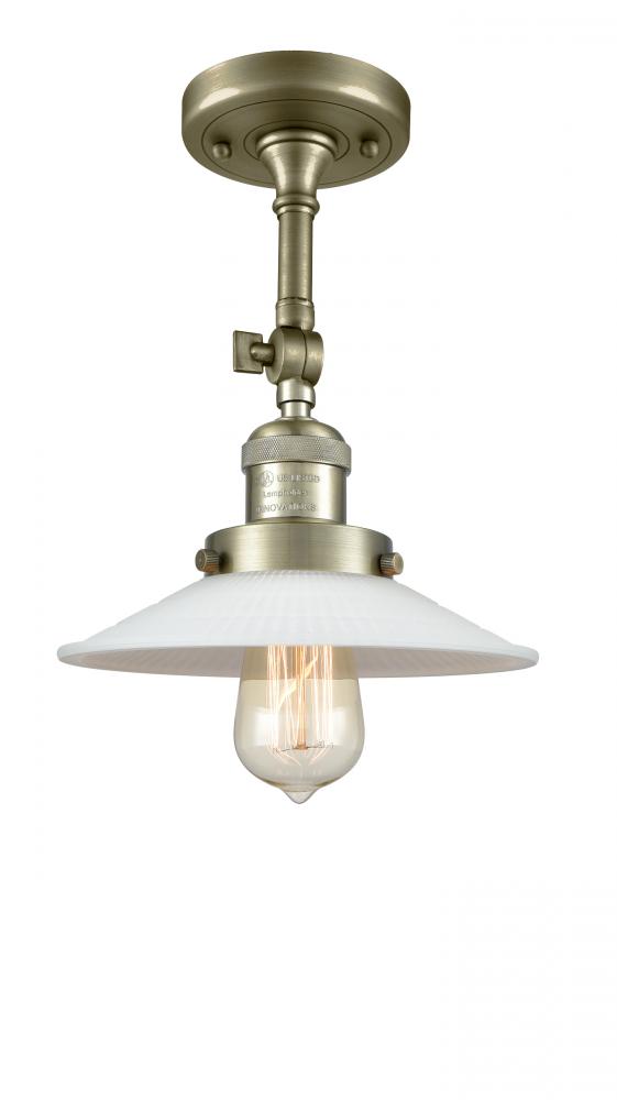 Halophane - 1 Light - 9 inch - Antique Brass - Semi-Flush Mount