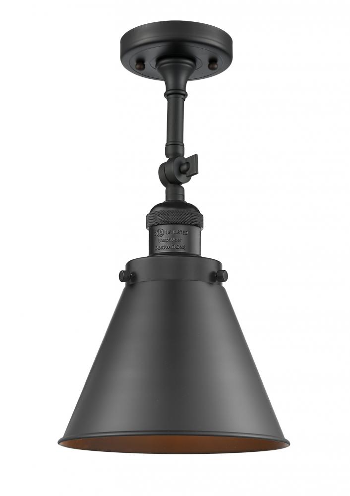 Appalachian - 1 Light - 8 inch - Matte Black - Semi-Flush Mount