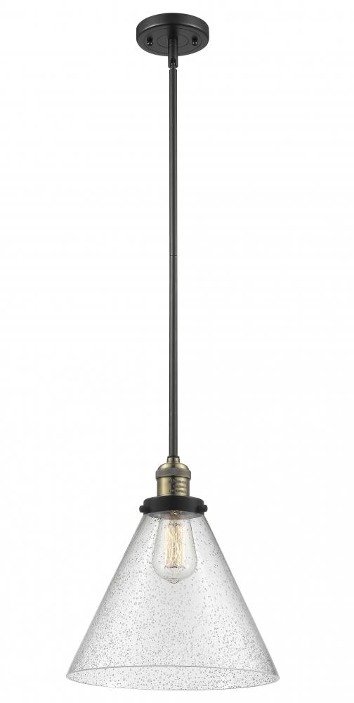 Cone - 1 Light - 12 inch - Black Antique Brass - Stem Hung - Mini Pendant