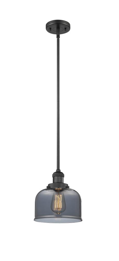 Bell - 1 Light - 8 inch - Matte Black - Stem Hung - Mini Pendant