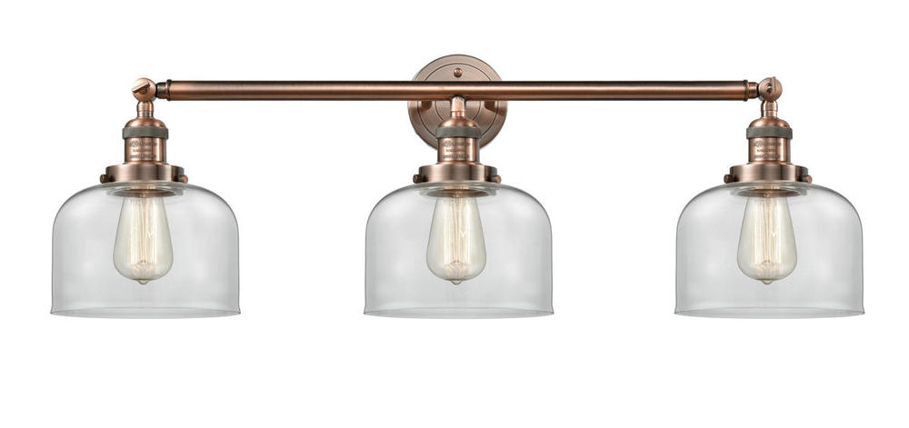 Bell - 3 Light - 32 inch - Antique Copper - Bath Vanity Light