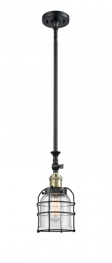 Bell Cage - 1 Light - 6 inch - Black Antique Brass - Stem Hung - Mini Pendant