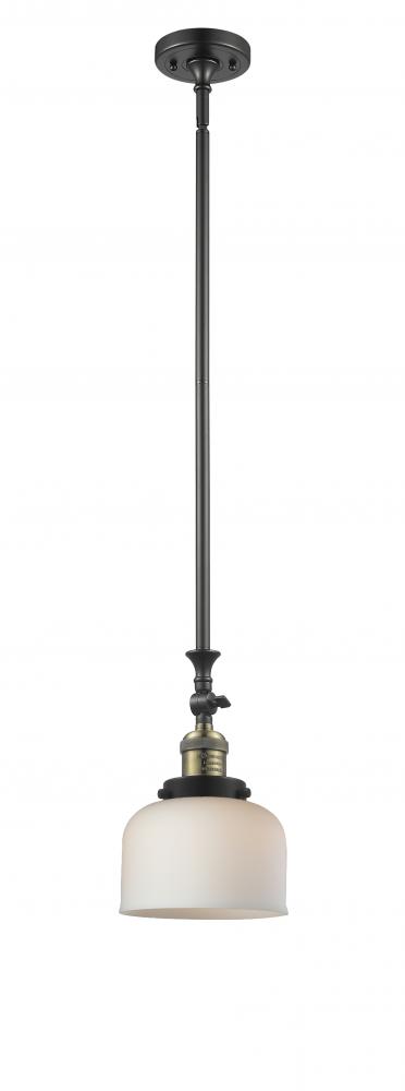 Bell - 1 Light - 8 inch - Black Antique Brass - Stem Hung - Mini Pendant