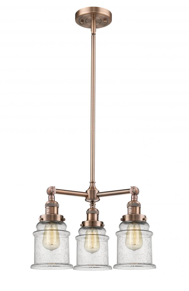 Canton - 3 Light - 18 inch - Antique Copper - Stem Hung - Chandelier