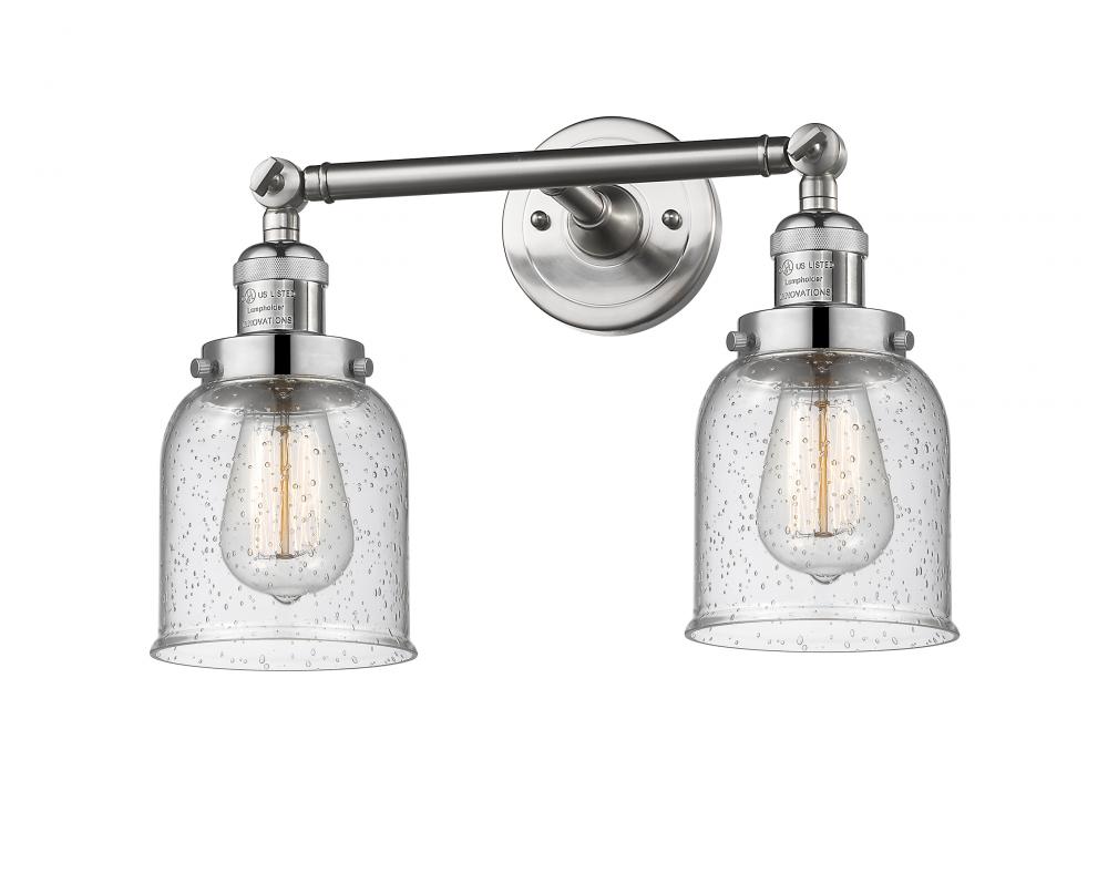 Bell - 2 Light - 16 inch - Brushed Satin Nickel - Bath Vanity Light