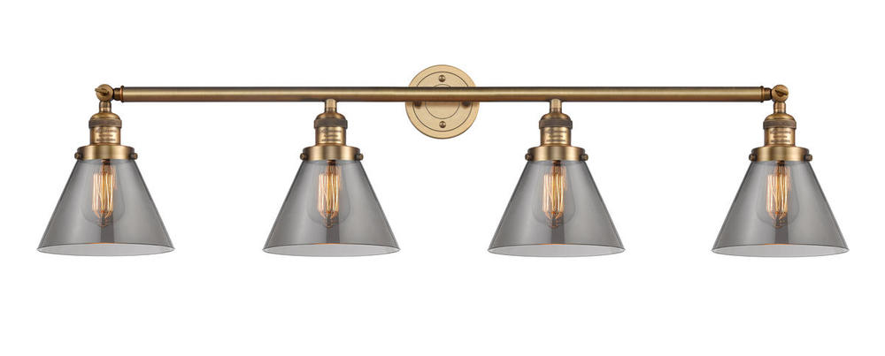 Cone - 4 Light - 44 inch - Brushed Brass - Bath Vanity Light