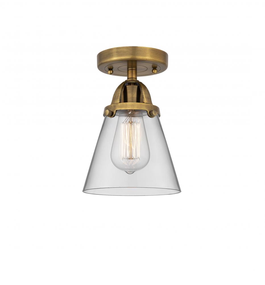 Cone - 1 Light - 6 inch - Brushed Brass - Semi-Flush Mount