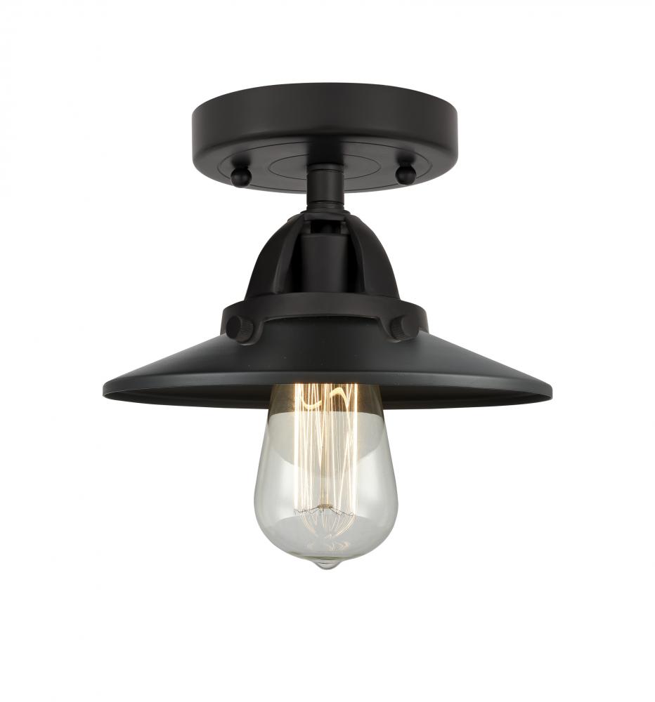 Railroad - 1 Light - 8 inch - Matte Black - Semi-Flush Mount