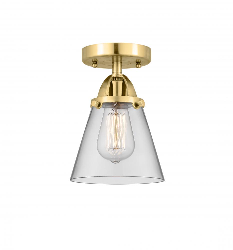 Cone - 1 Light - 6 inch - Satin Gold - Semi-Flush Mount