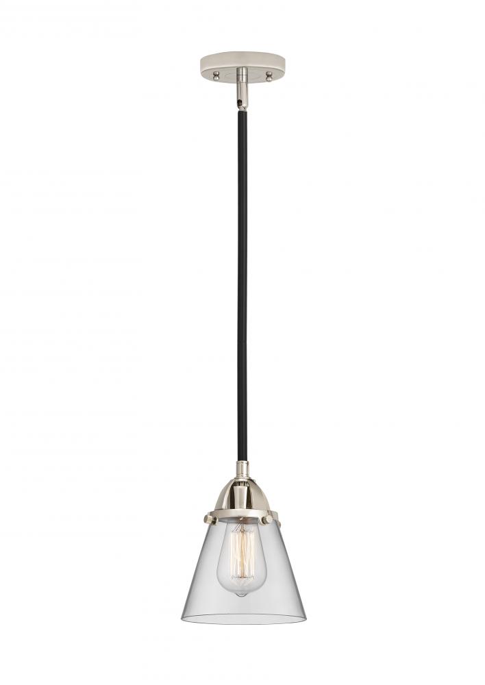 Cone - 1 Light - 6 inch - Black Polished Nickel - Cord hung - Mini Pendant