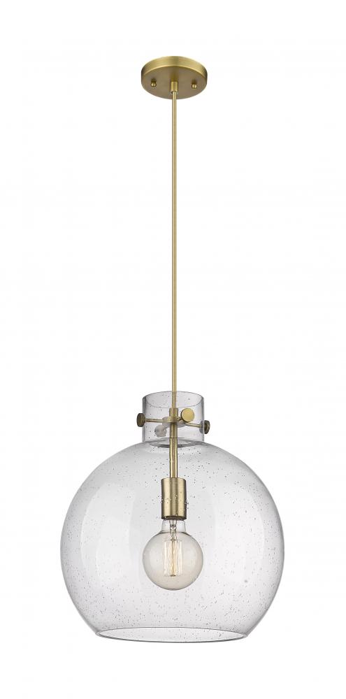 Newton Sphere - 1 Light - 14 inch - Brushed Brass - Cord hung - Pendant