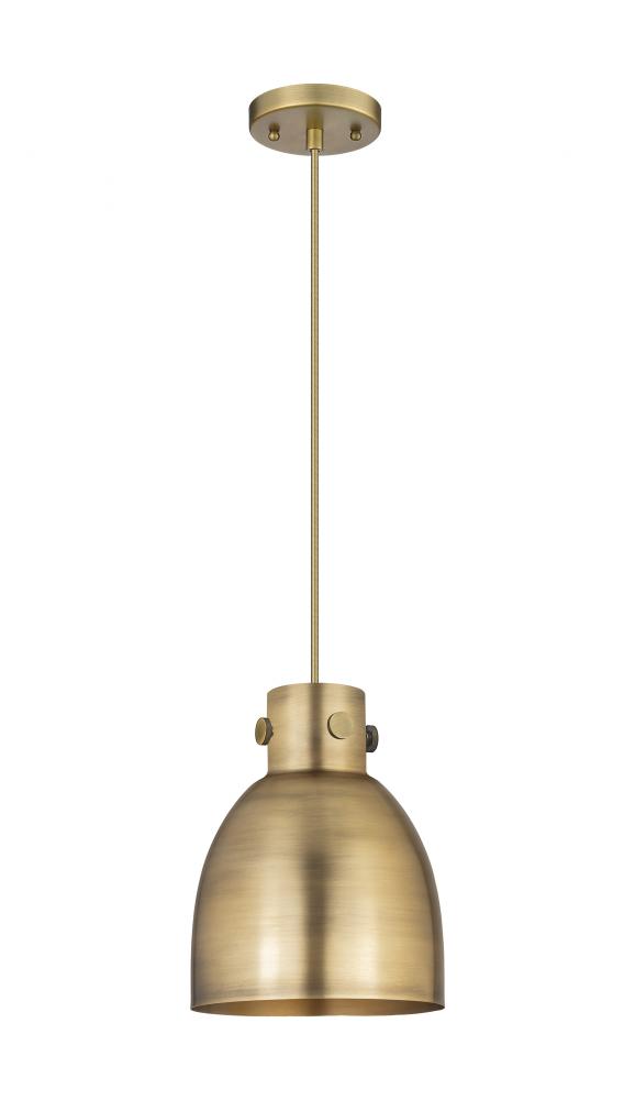 Newton Bell - 1 Light - 8 inch - Brushed Brass - Cord hung - Pendant