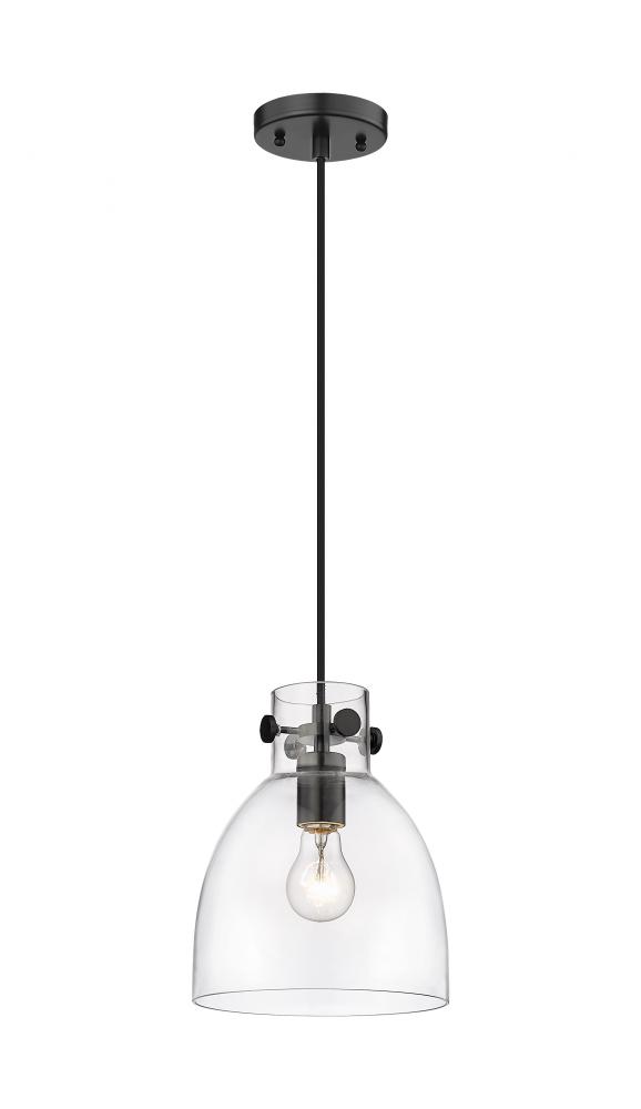 Newton Bell - 1 Light - 8 inch - Matte Black - Cord hung - Pendant