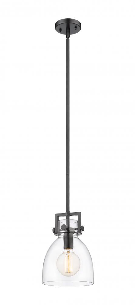 Newton Bell - 1 Light - 8 inch - Matte Black - Mini Pendant