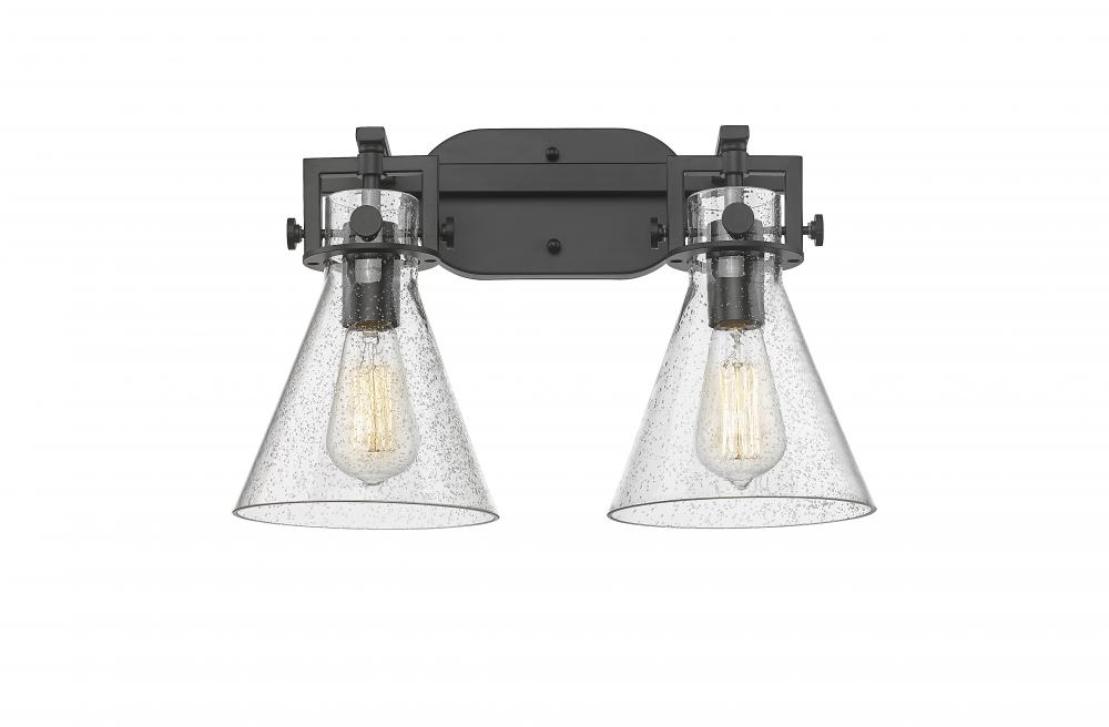 Newton Cone - 2 Light - 17 inch - Matte Black - Bath Vanity Light