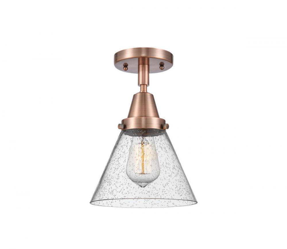 Cone - 1 Light - 8 inch - Antique Copper - Flush Mount