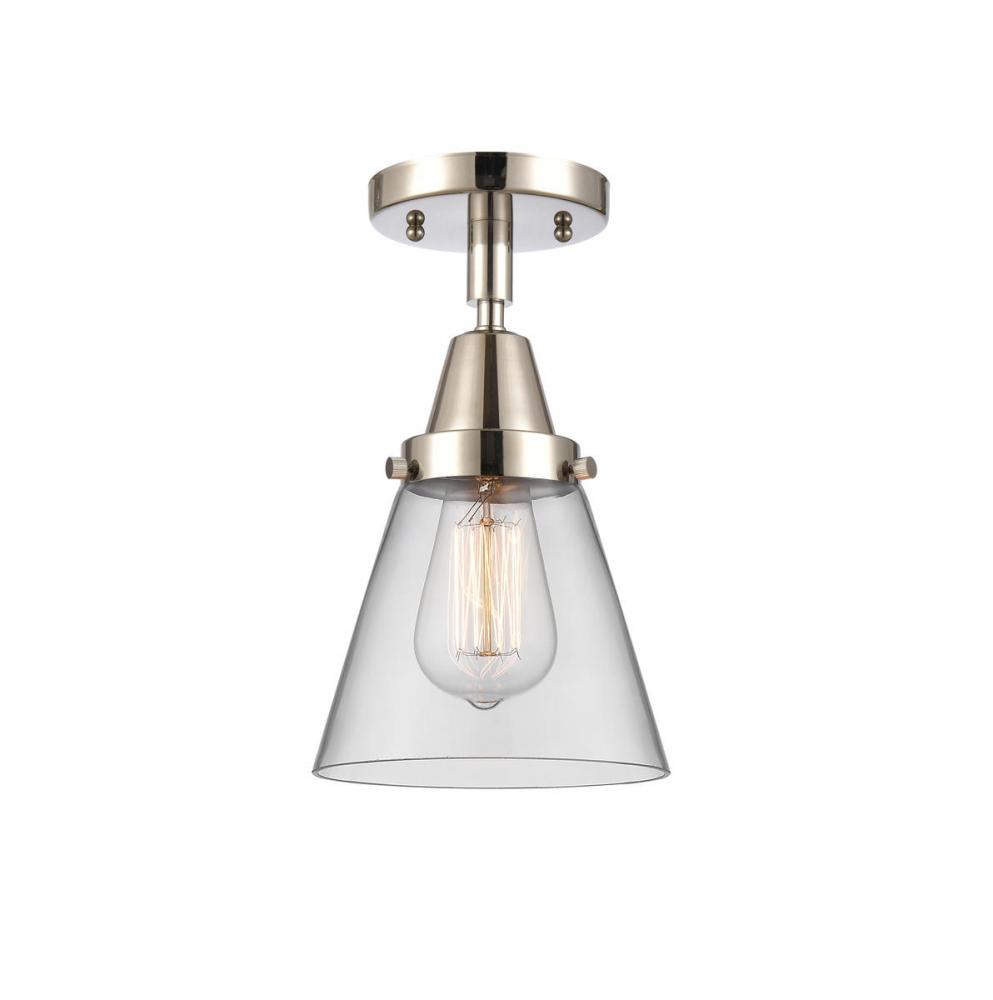 Cone - 1 Light - 6 inch - Polished Nickel - Flush Mount