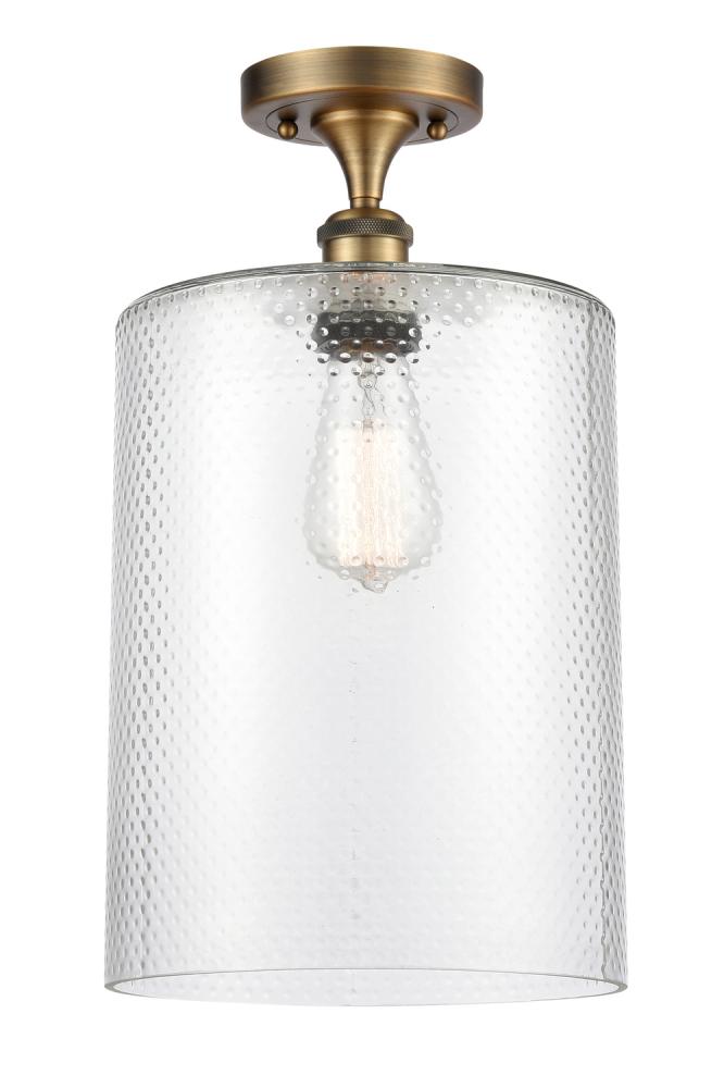 Cobbleskill - 1 Light - 9 inch - Brushed Brass - Semi-Flush Mount