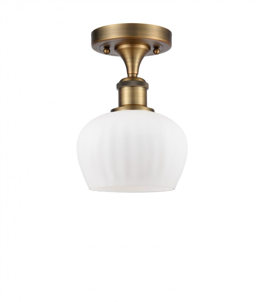 Fenton - 1 Light - 7 inch - Brushed Brass - Semi-Flush Mount