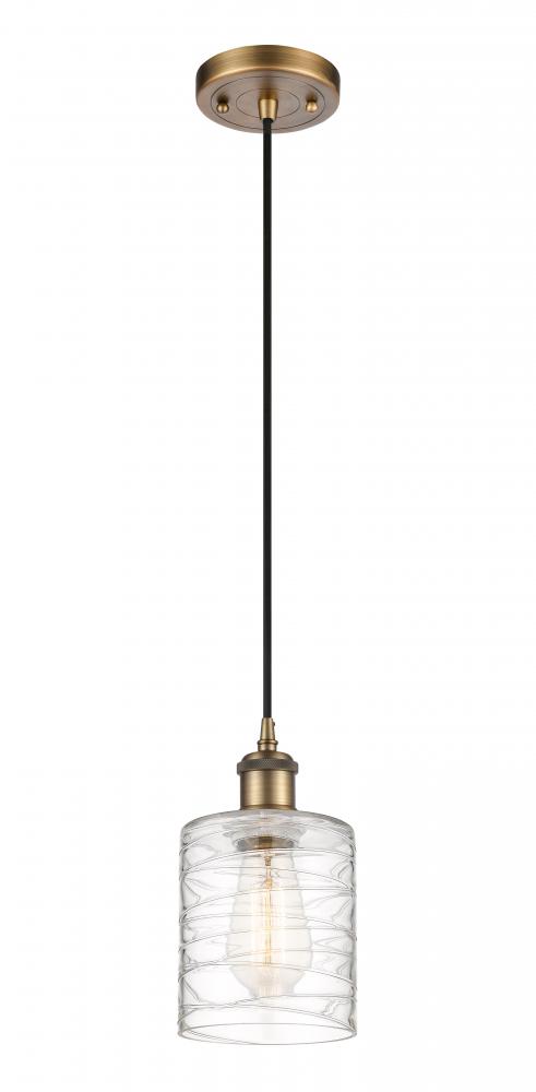 Cobbleskill - 1 Light - 5 inch - Brushed Brass - Cord hung - Mini Pendant