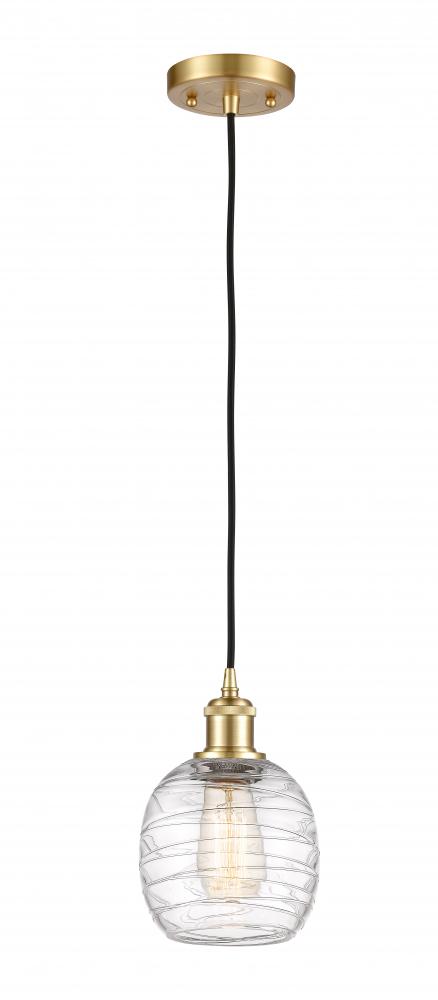 Belfast - 1 Light - 6 inch - Satin Gold - Cord hung - Mini Pendant