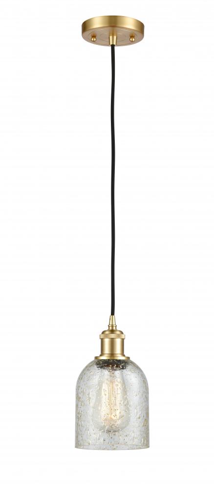 Caledonia - 1 Light - 5 inch - Satin Gold - Cord hung - Mini Pendant