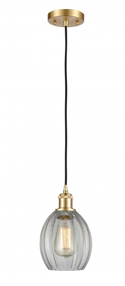 Eaton - 1 Light - 6 inch - Satin Gold - Cord hung - Mini Pendant