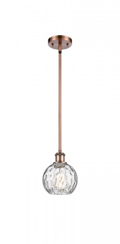 Athens Water Glass - 1 Light - 6 inch - Antique Copper - Mini Pendant