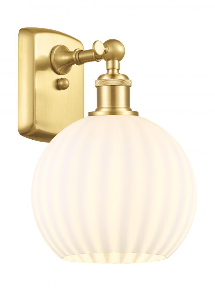 White Venetian - 1 Light - 8 inch - Satin Gold - Sconce