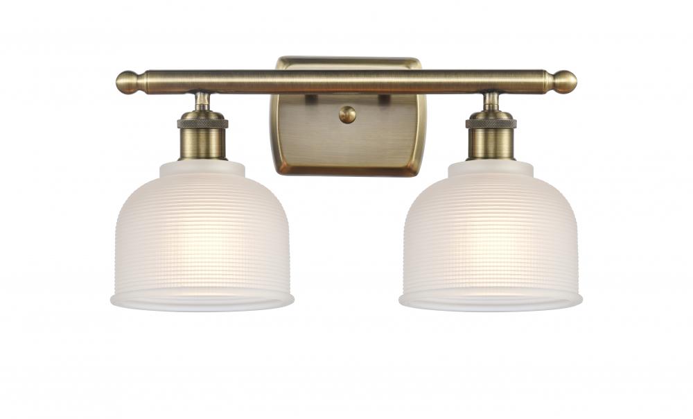 Dayton - 2 Light - 16 inch - Antique Brass - Bath Vanity Light