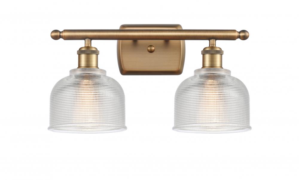 Dayton - 2 Light - 16 inch - Brushed Brass - Bath Vanity Light